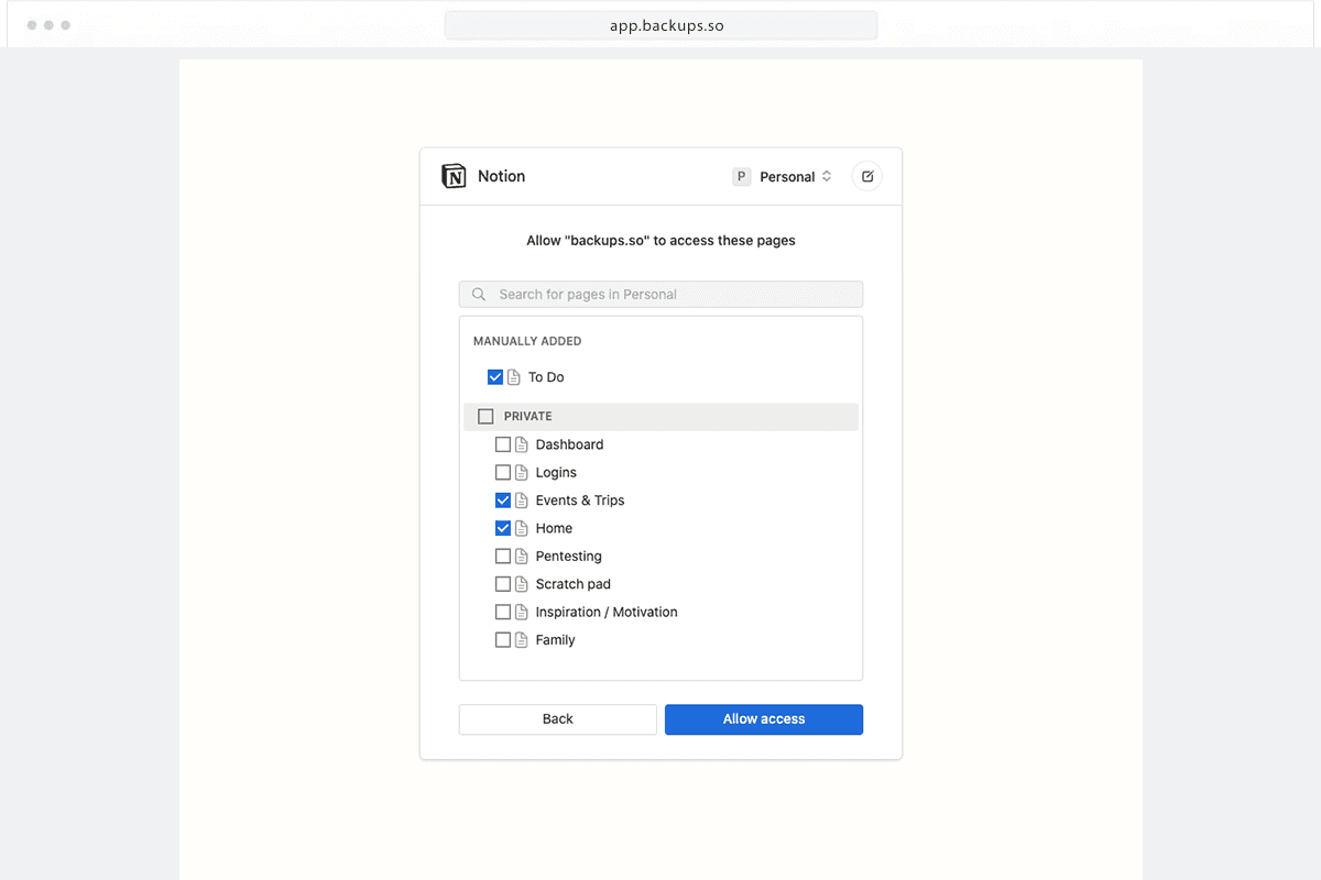 granular notion access